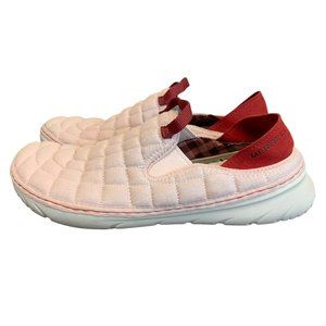 Merrell Hut Moc Casual Slip On Shoes In Pink Size 8 Quilted Loafers Barbie